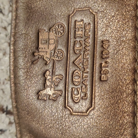 Coach Large Zoe Gold Bronze Metallic Leather Hobo Bag - Picture 5 of 11